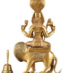 Pure Brass Pratyangira Devi Bhadrakali Statue - 19" Antique Tone | Fierce Divinity | Intricately Crafted | Powerful Protection | Narasimhi Simhamukhi Atharvana